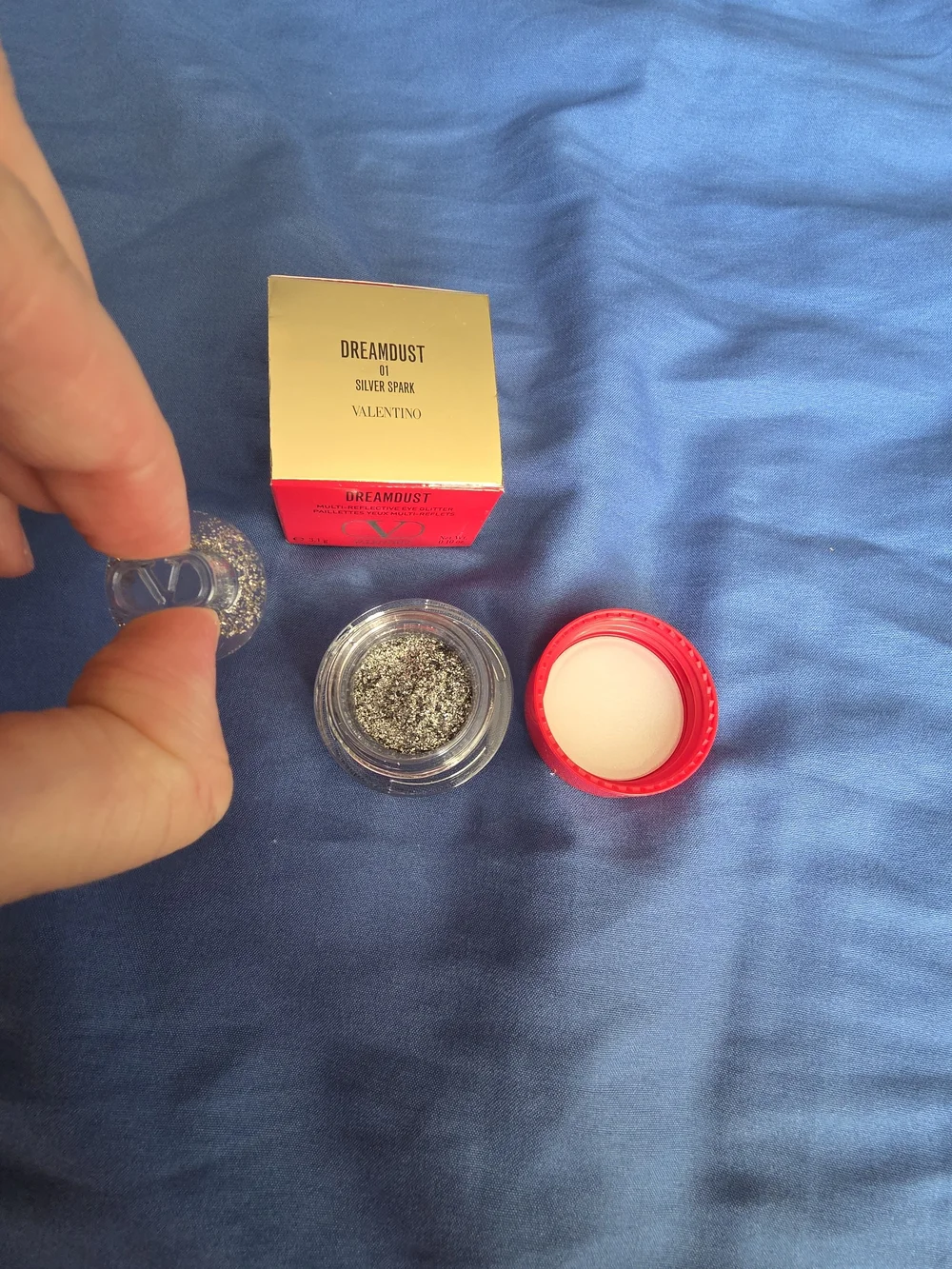Valentino Dreamdust Multi-Reflective Eye Glitter — Silver Spark New In Box
